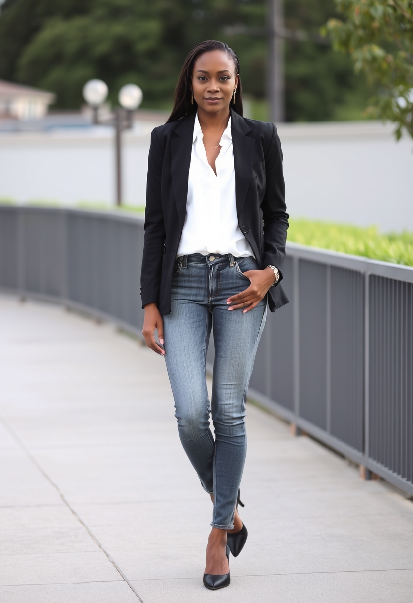 Explore 20 fabulous ways black women can express their personal style using the timeless appeal of grey jeans.