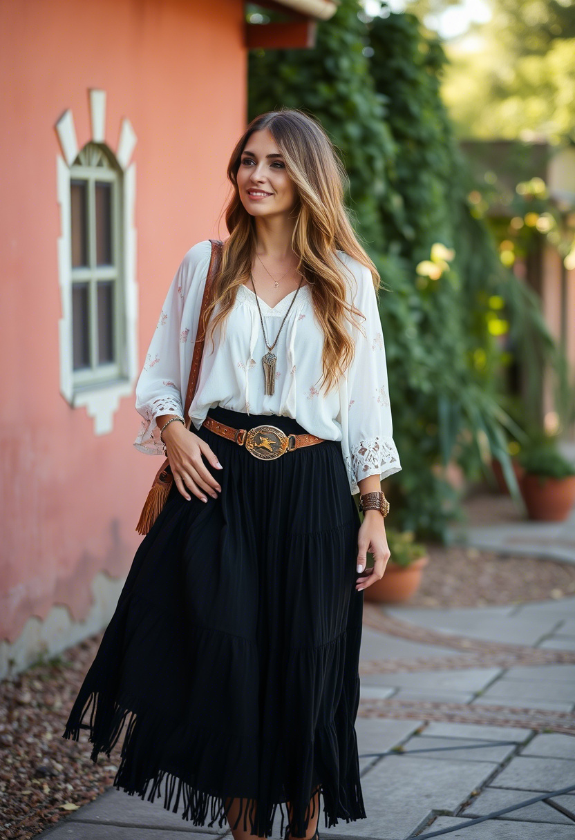 No matter the occasion, you can explore 20 all-black boho outfits that are perfectly suited for everything from music festivals to dinner parties