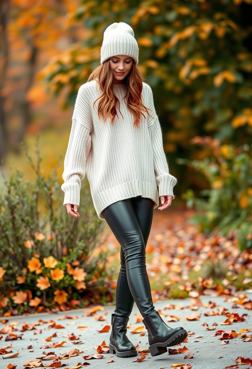 As temperatures drop, layer up creatively with 15+ edgy looks that incorporate oversized sweaters and striking accessories