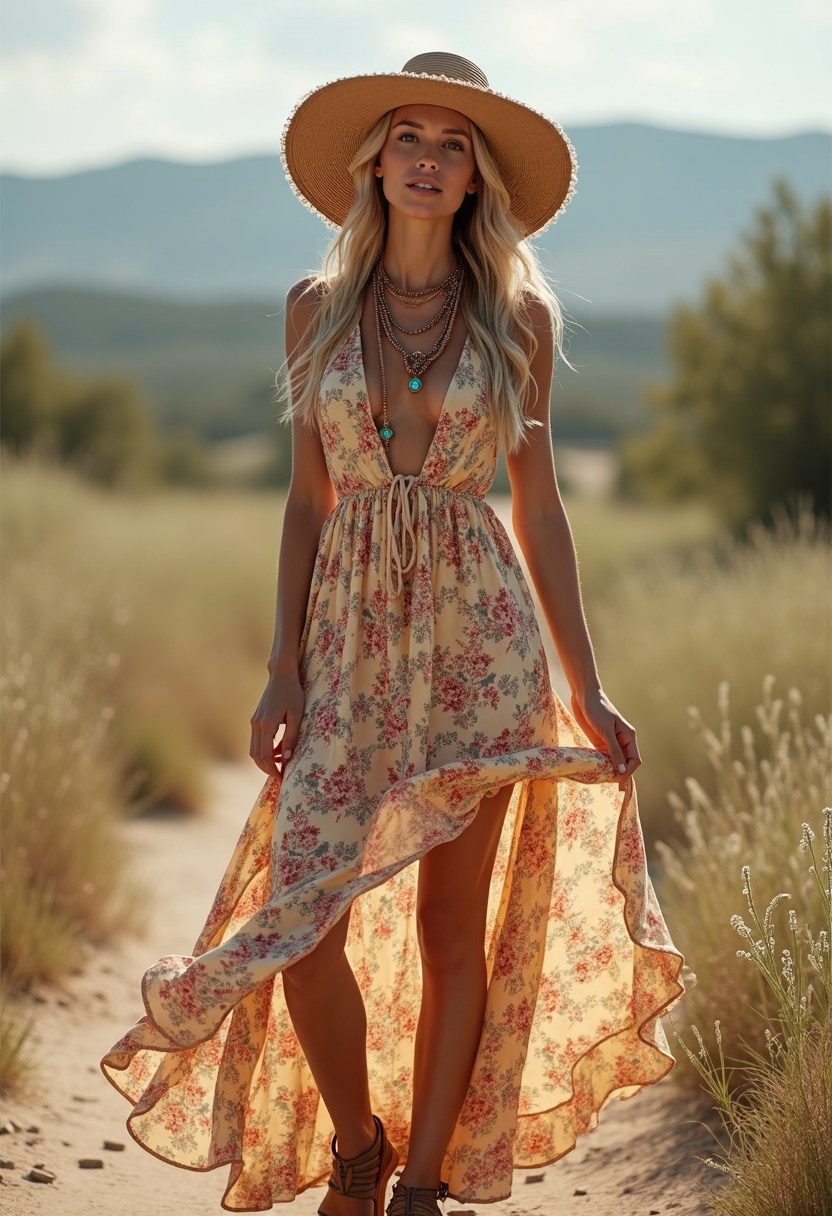 Embrace the 16 stunning prints of flowy maxi dresses that capture the essence of boho fashion, perfect for creating a relaxed yet chic look