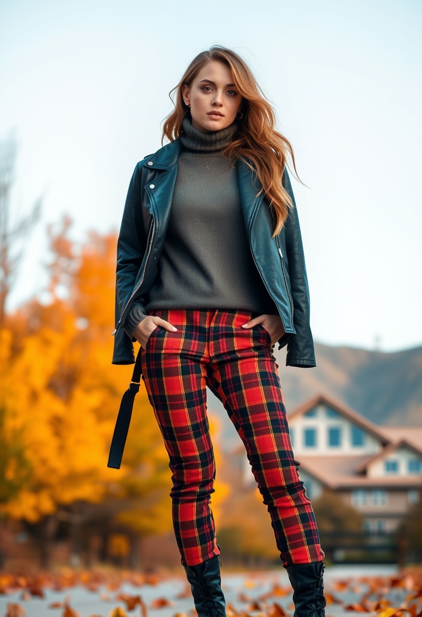 Finally, don’t miss out on 15+ sophisticated yet edgy combinations, like turtleneck sweaters styled with plaid pants to complete your fall wardrobe