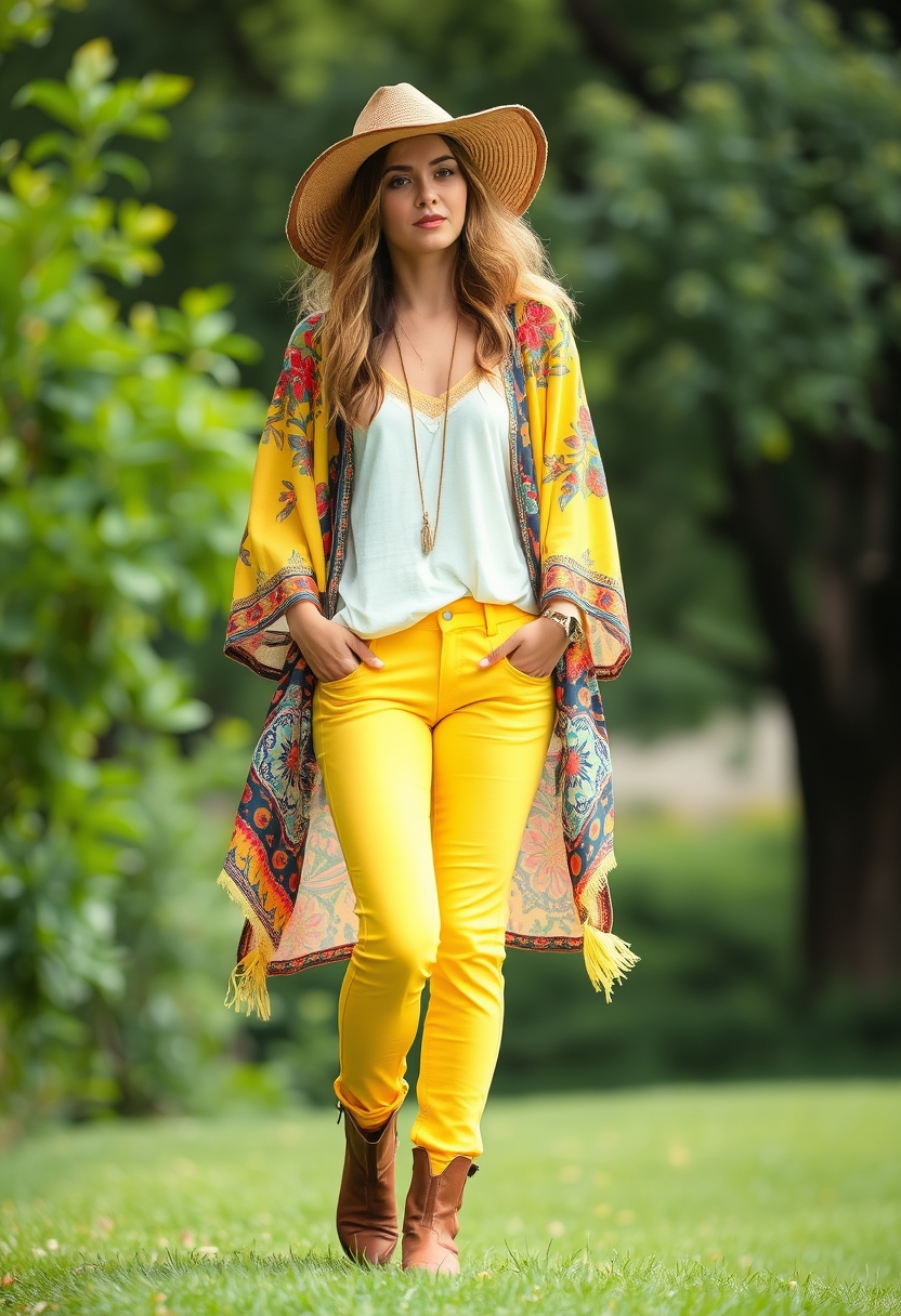 Looking to infuse some color into your closet Explore 18 yellow pants boho women outfits designed to inspire your next big look