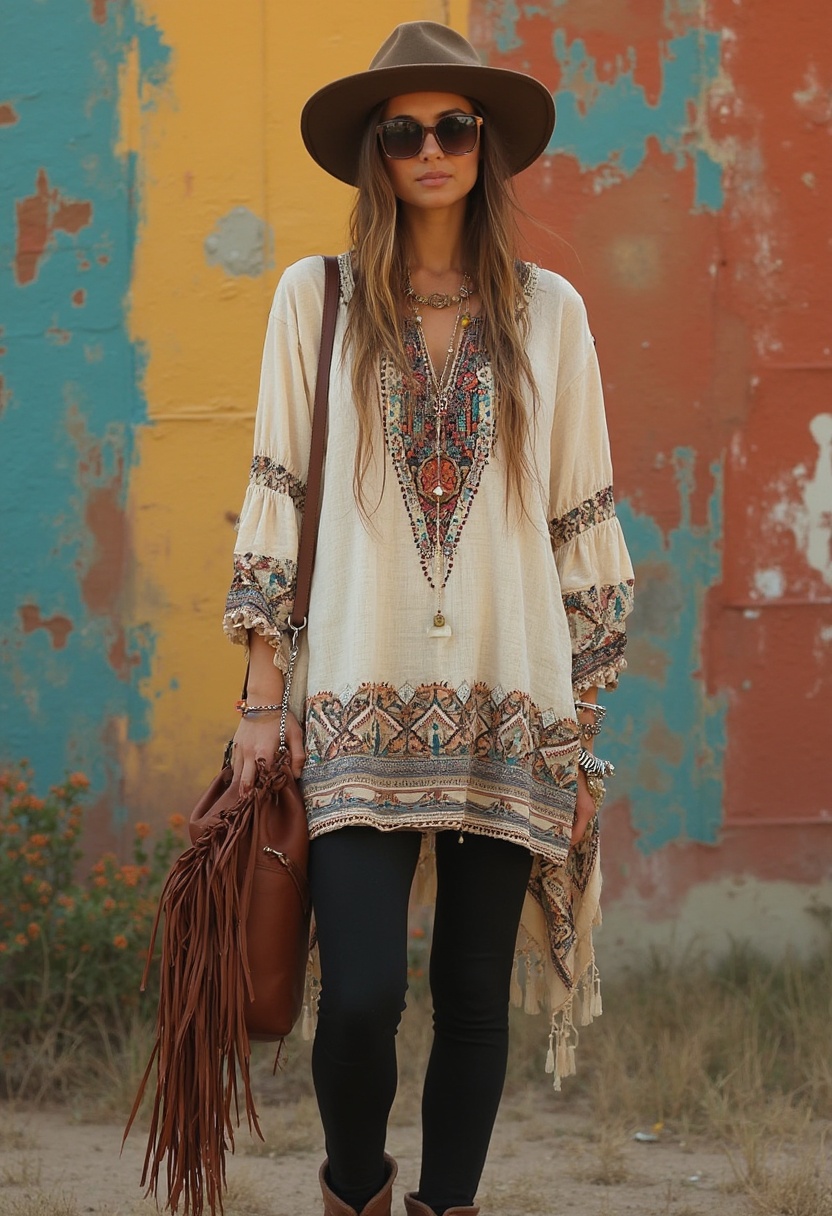 Master the art of layering with 16 creative techniques to combine various boho elements, creating a look that's uniquely yours
